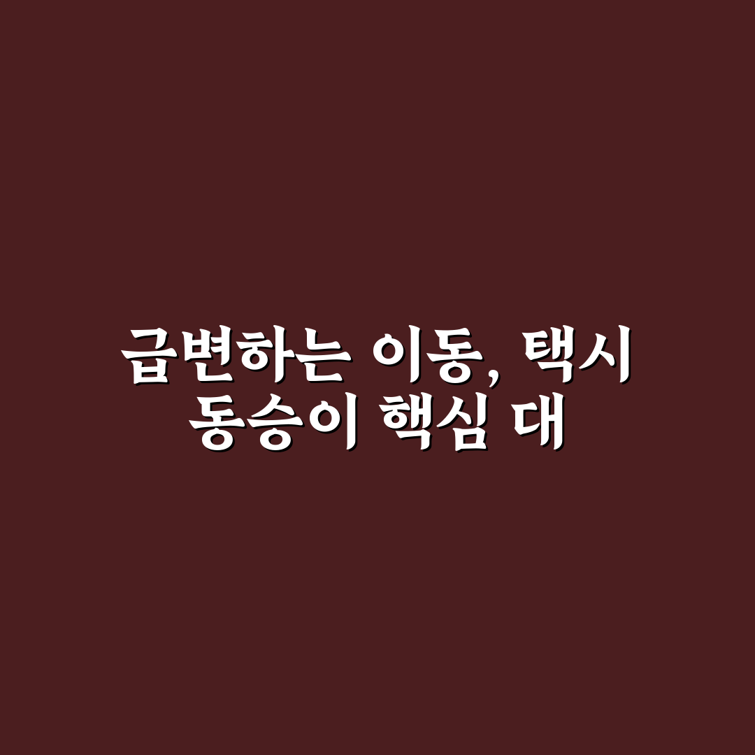 택시 동승 앱 활용으로 이동비 절반 줄이는 실전 방법: 3가지 분석