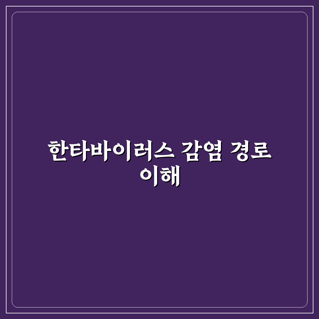 한타바이러스 감염 경로와 예방 방법 쉽게 알려드려요