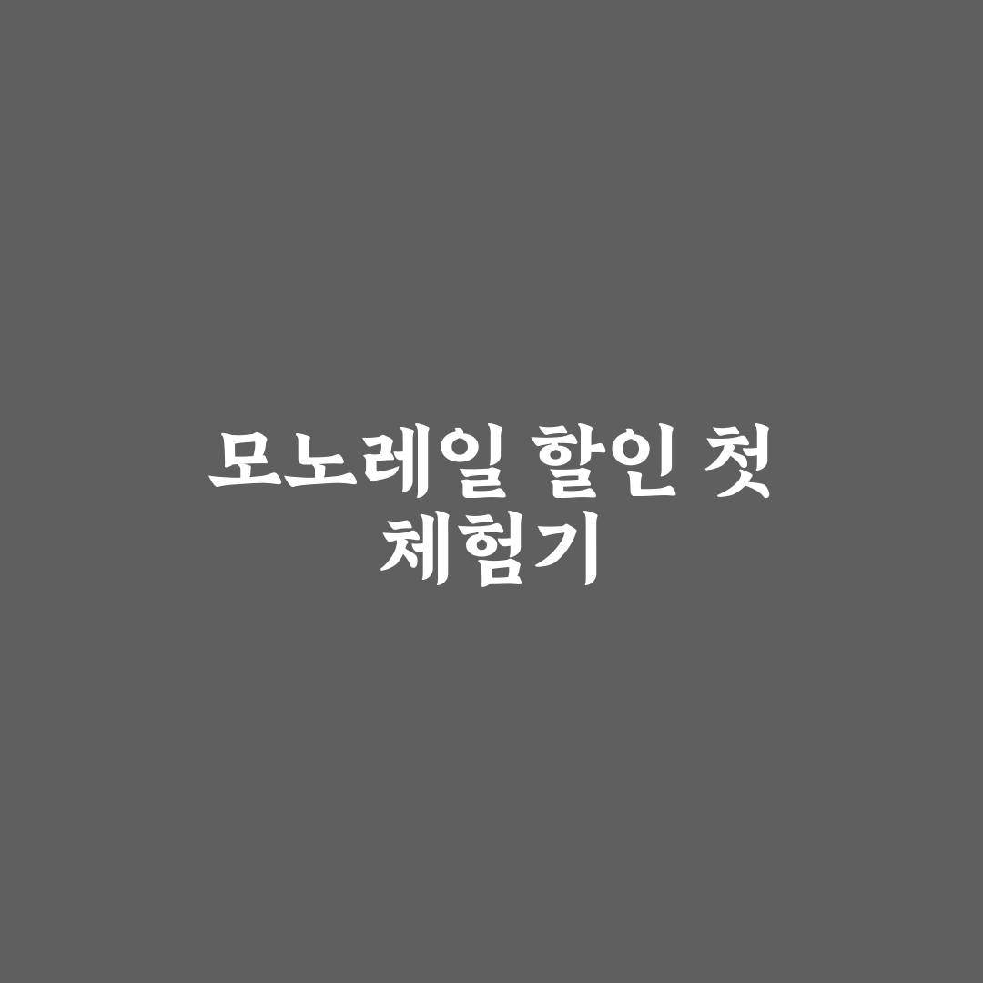 모노레일 노약자 할인 대상과 증빙서류 확인 방법 솔직후기