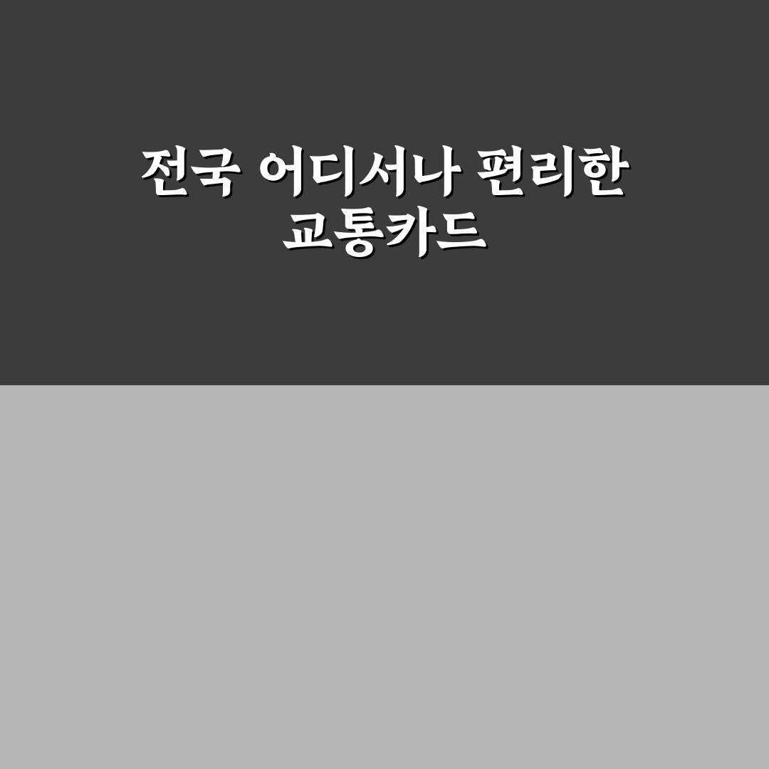 전국 호환 교통카드 추천과 지역 이동 편한 선택 기준 솔직후기