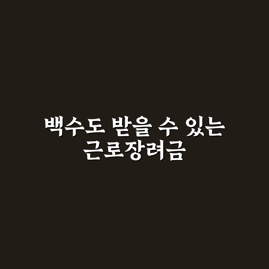 백수 근로장려금 대상 조건과 신청 꿀팁 알려드려요