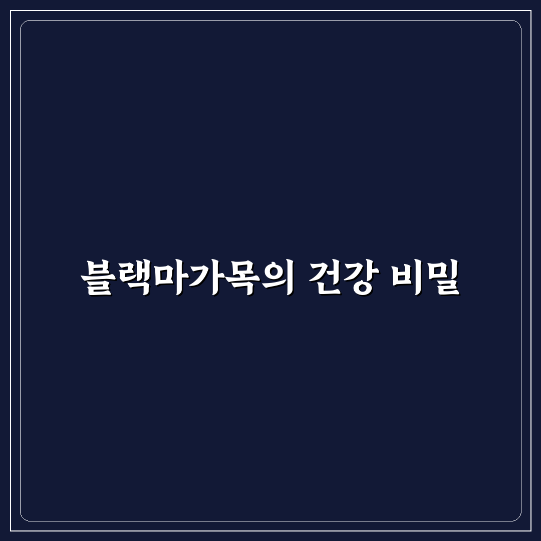 블랙마가목보력 효과와 사용법 꿀팁 알려드려요
