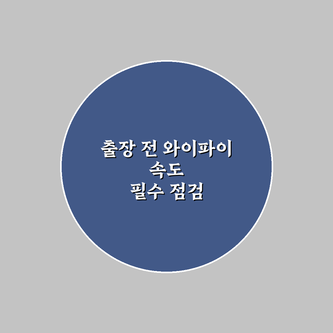 와이파이 속도 확인이 중요한 출장형 여행 준비 팁 사용후기