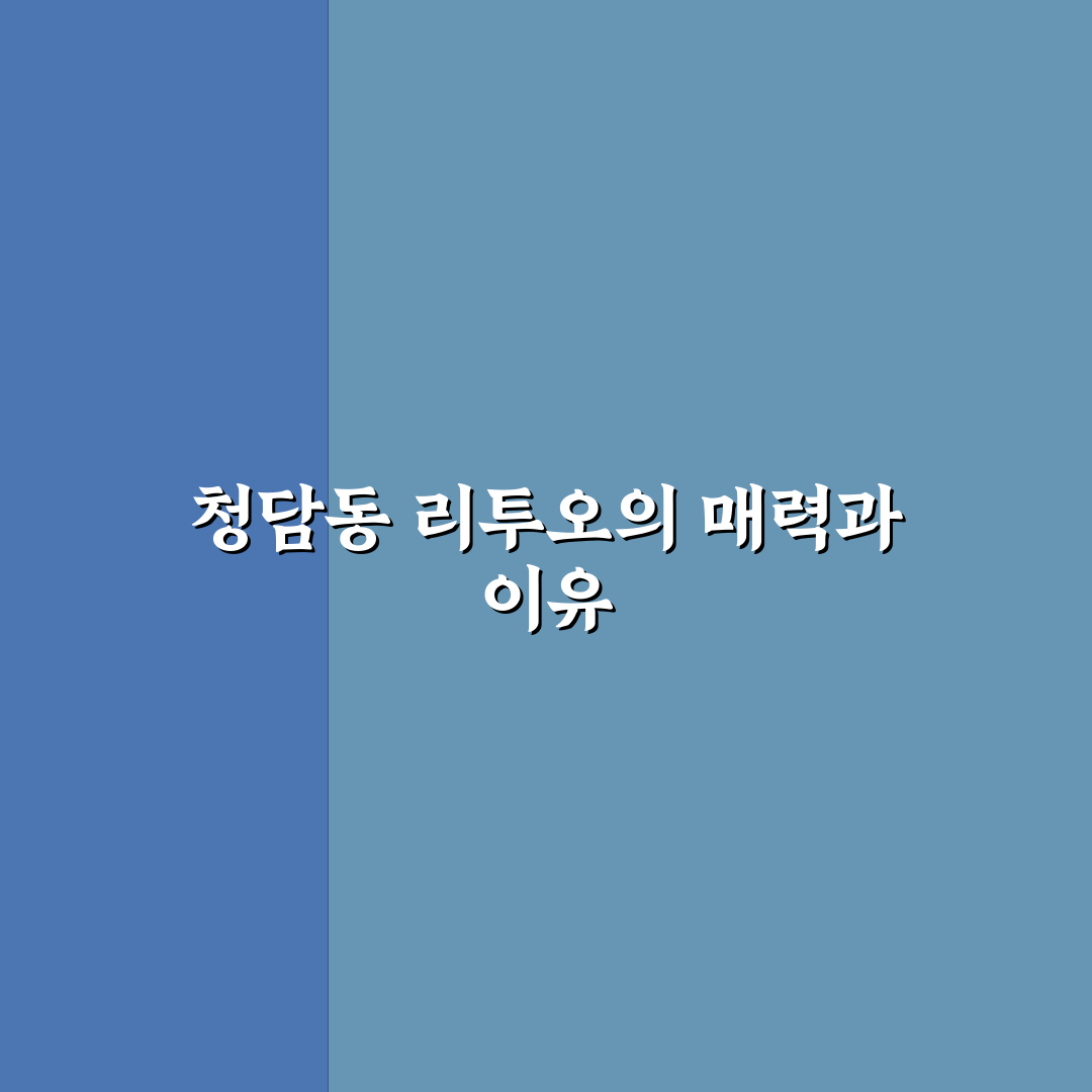 청담동 리투오 방문 전 꿀팁과 이용 후기 공유