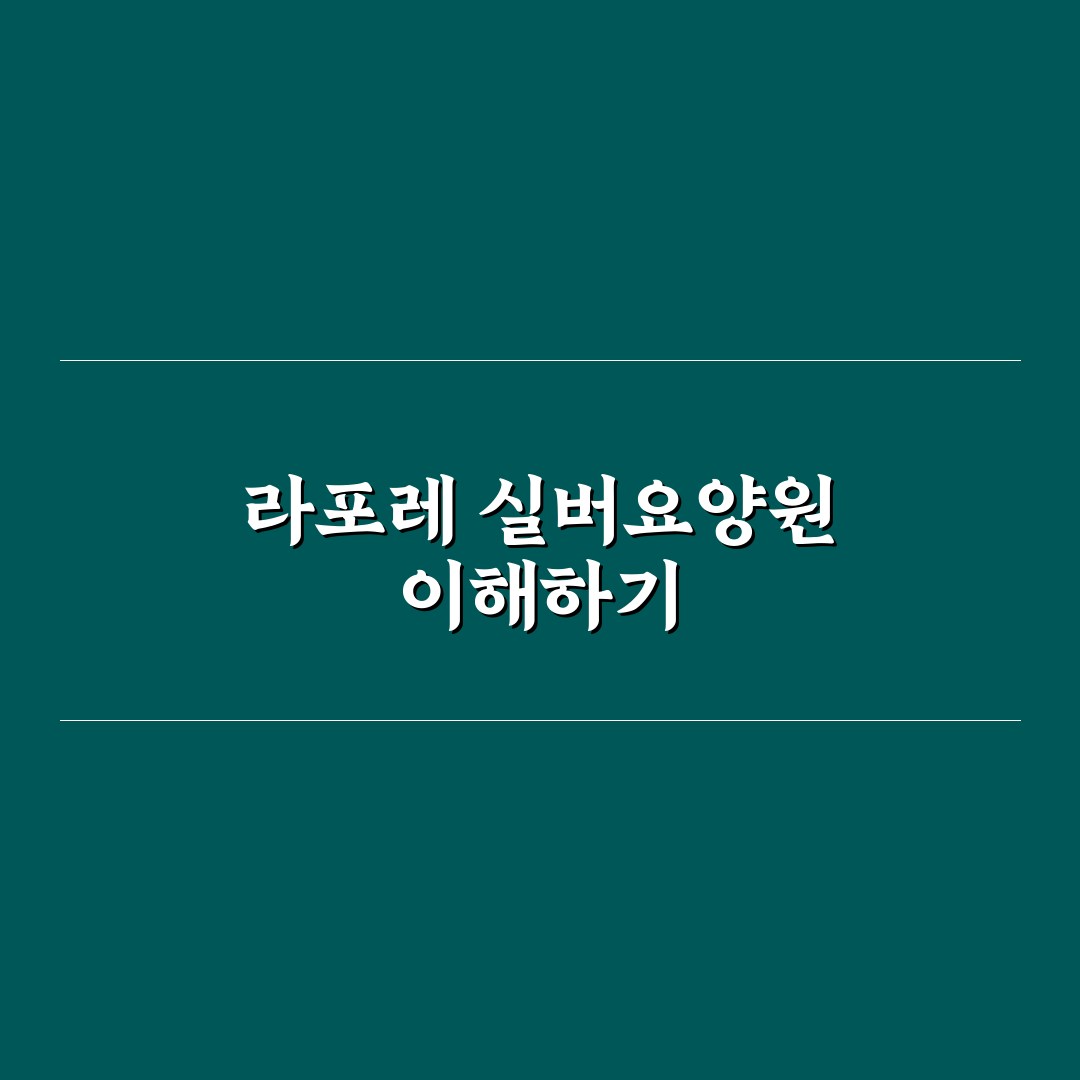 라포레 실버요양원 선택 꿀팁과 서비스 후기 정리