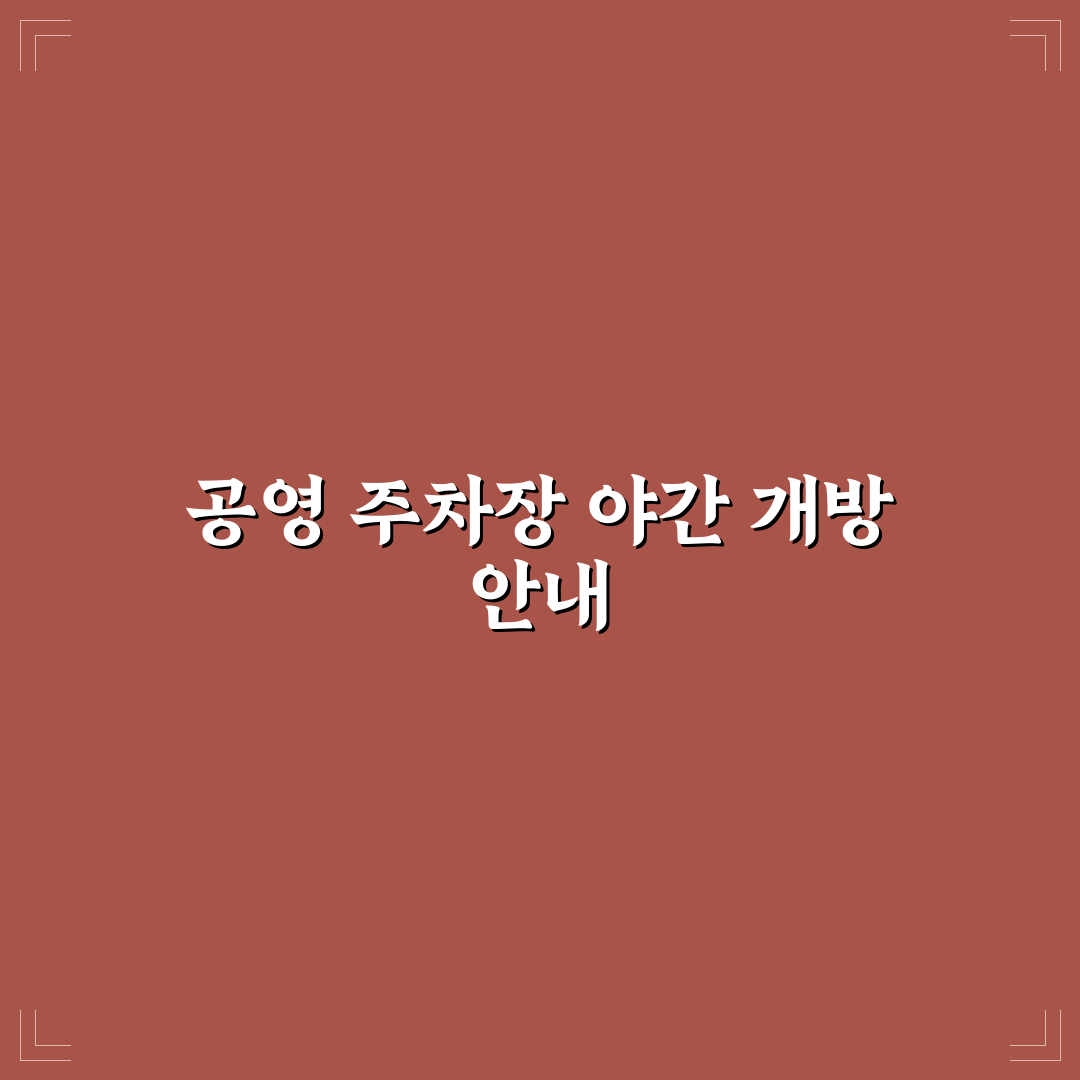 공영 주차장 야간 무료 운영 시간 확인하는 방법 직접 써본 후기