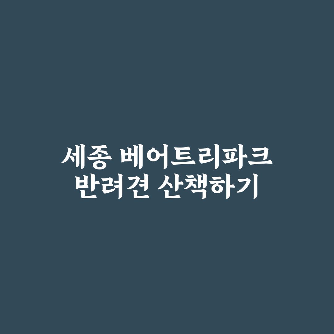세종 베어트리파크 애견동반 방문 꿀팁과 이용 방법