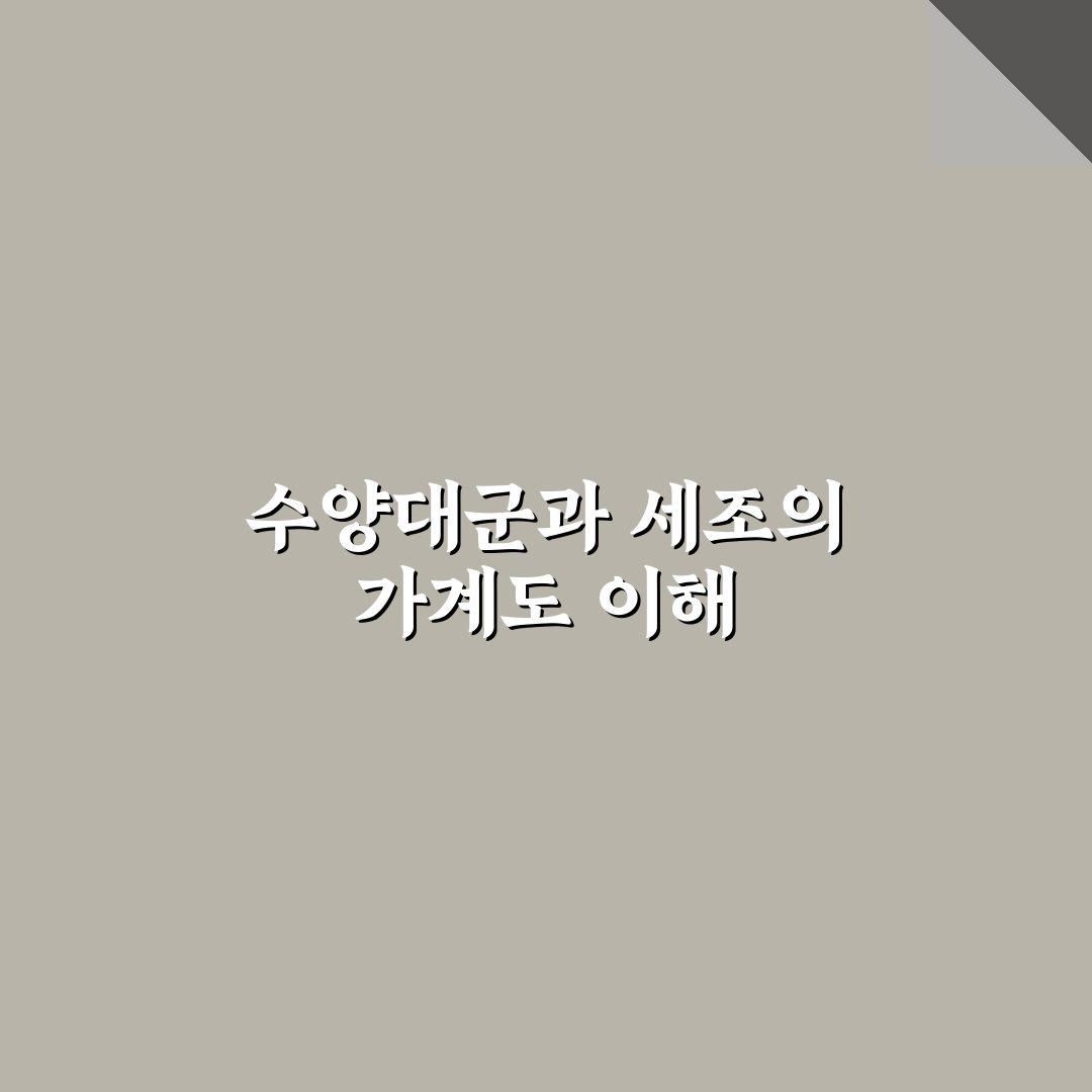 수양대군 세조 가계도 쉽게 이해하는 정리법