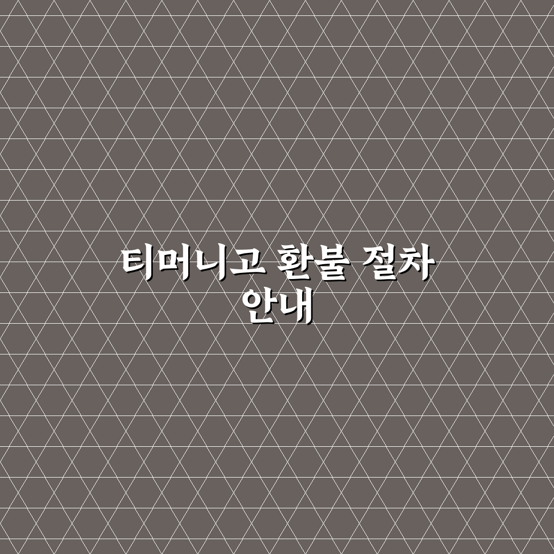 티머니고 환불 입금 방법과 꿀팁 쉽게 정리