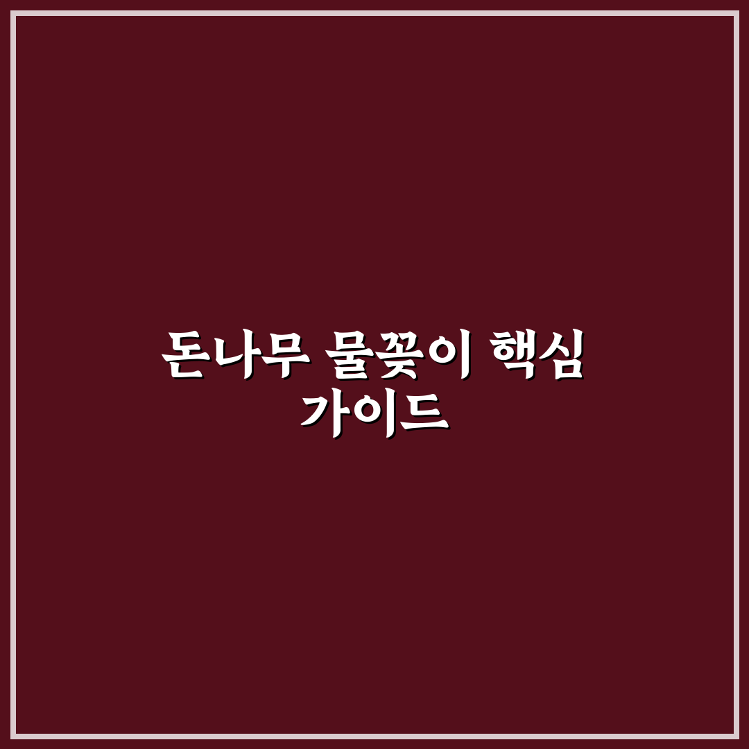 돈나무 물꽂이 방법과 성공 꿀팁 쉽게 알려드려요