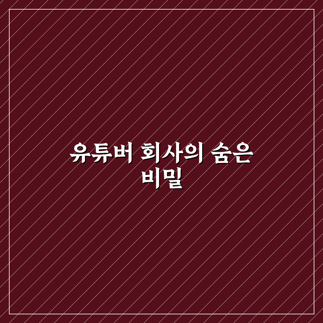 비밀이야 유튜버 회사 이용법과 추천 팁 정리