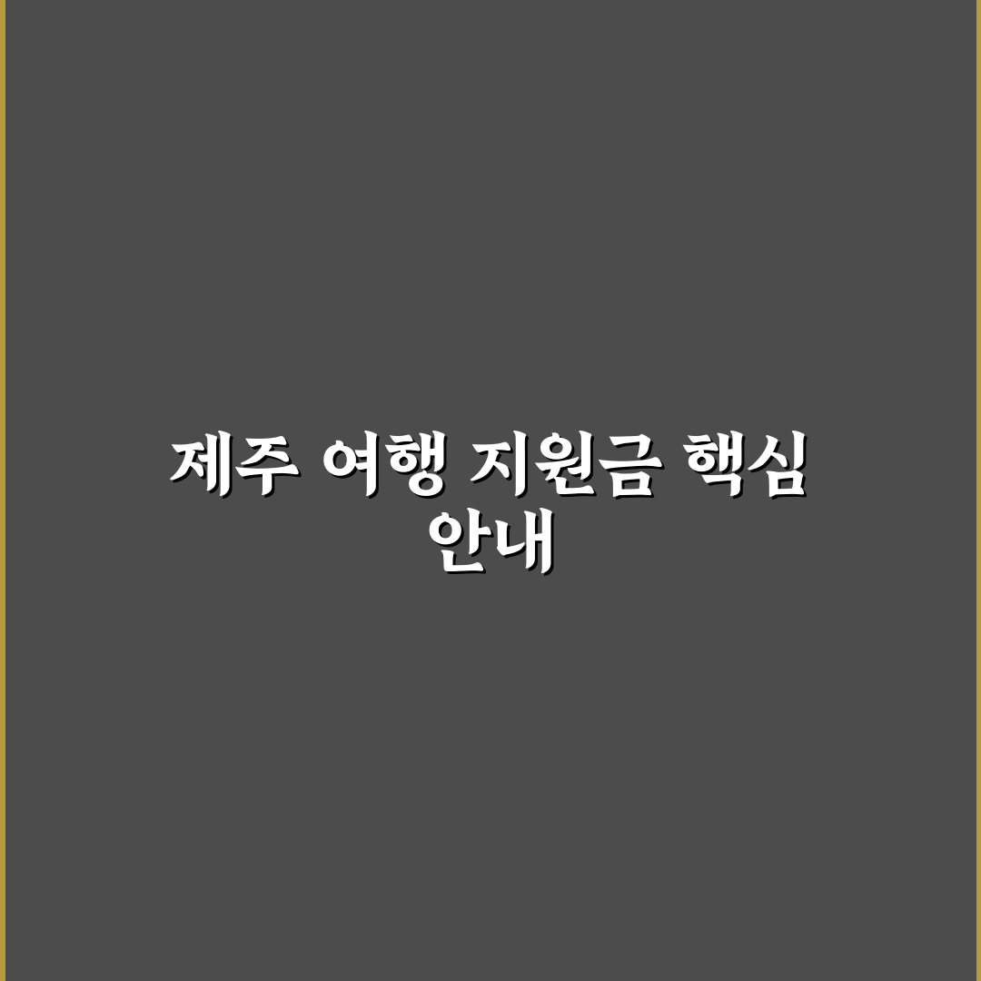 제주 여행 지원금 신청방법 꿀팁과 절차 쉽게 정리