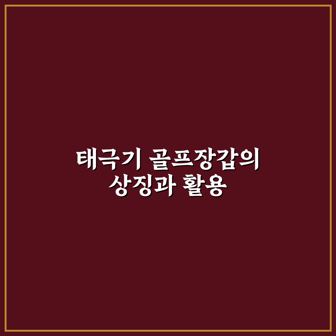 태극기 골프장갑 사용법과 선택 꿀팁 알려드려요
