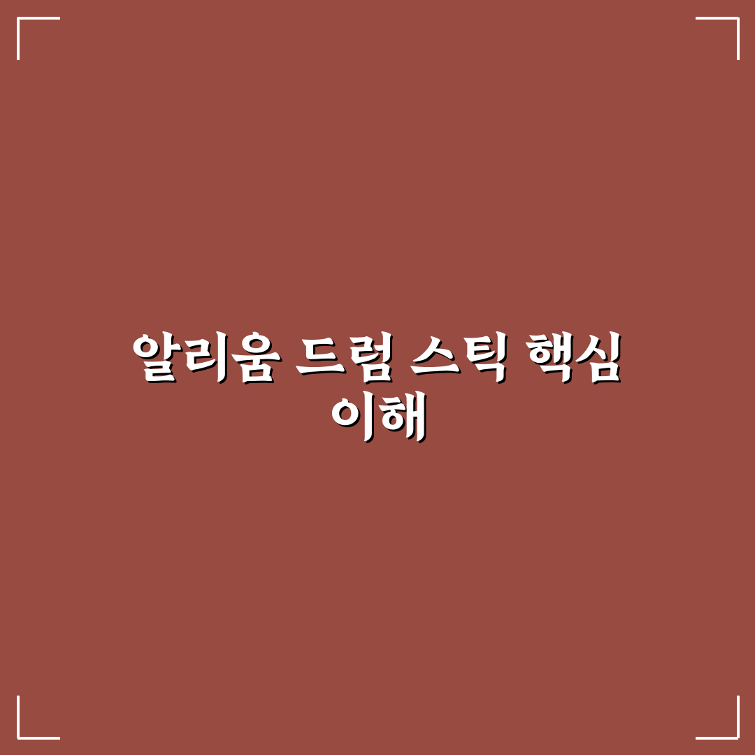 알리움 드럼 스틱 사용법과 선택 꿀팁 정리
