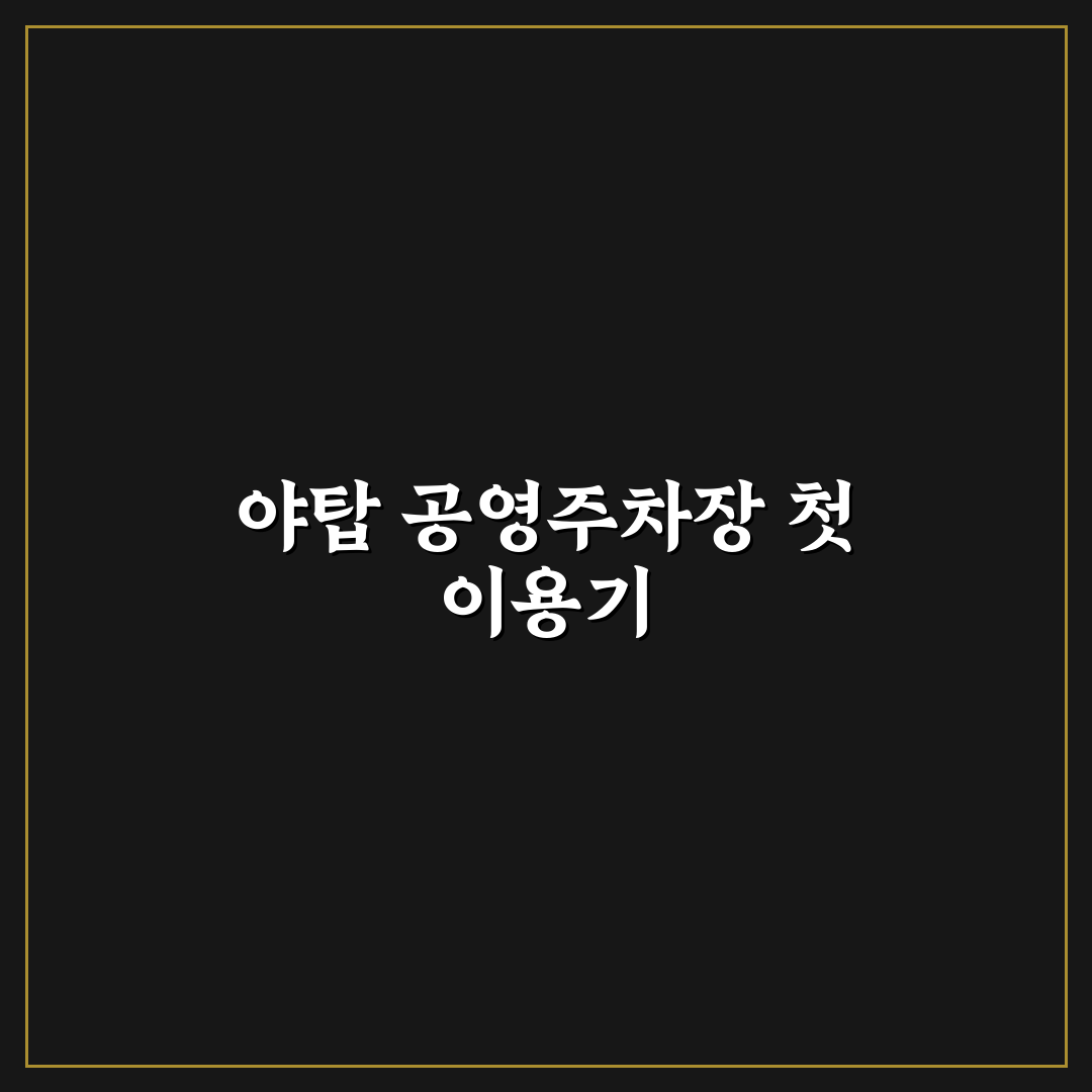 야탑 공영주차장 요금 직접 알아보니 실속 있었던 점