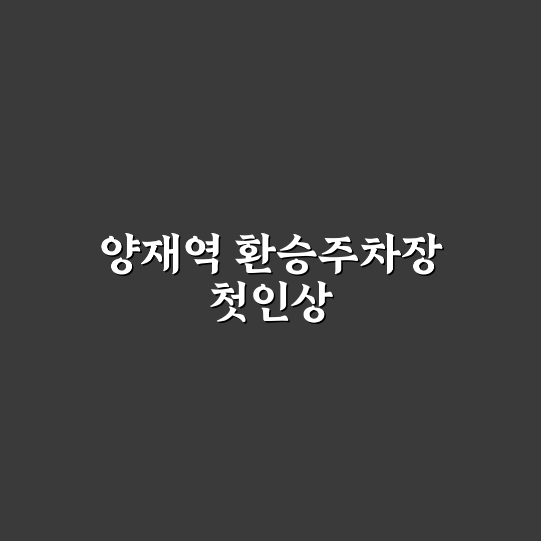 양재역 환승주차장 방문 후기, 이용해보니 불편했던 점