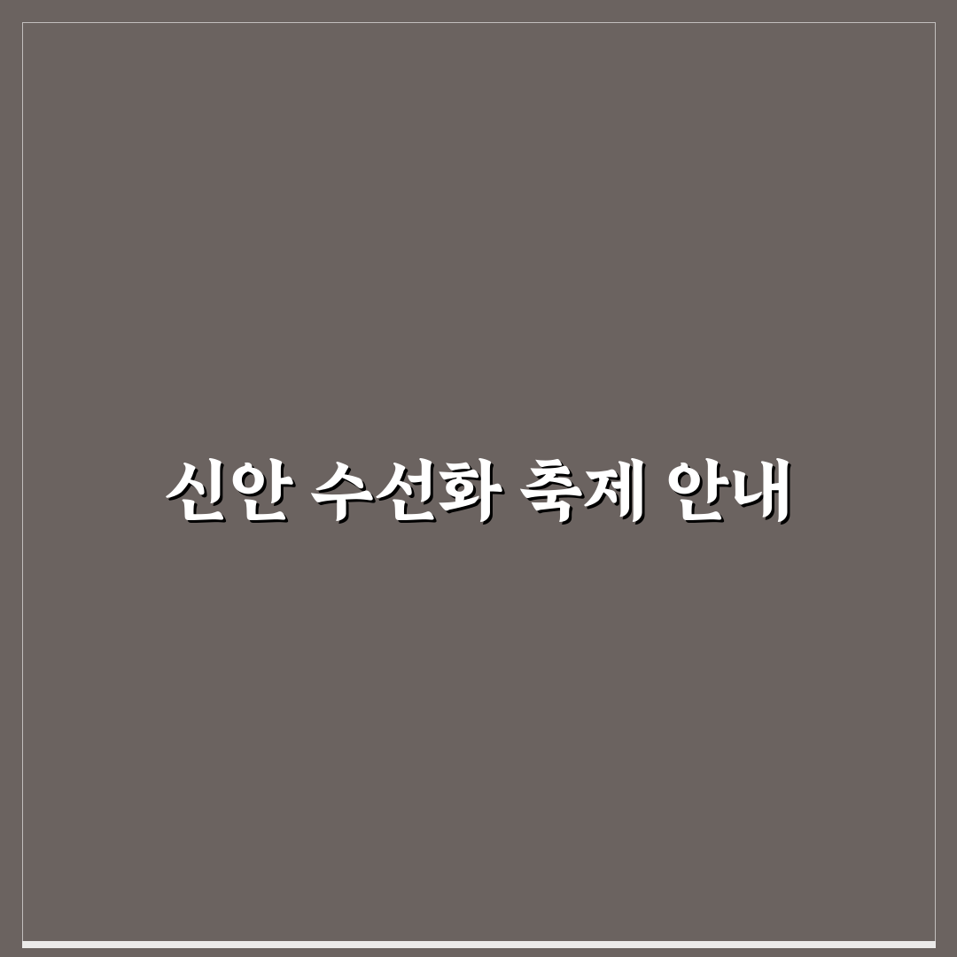 신안 선도 수선화 축제 방문 꿀팁과 행사 정보 정리