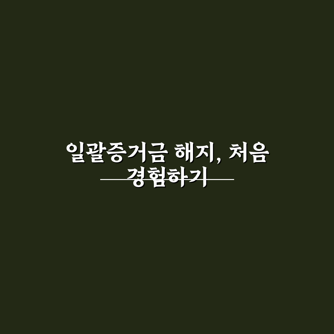 일괄증거금해지 진행 후기, 직접 알아보니 궁금했던 점